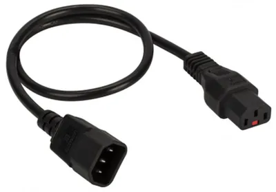 LAN-PP13L/14-1.8-BK Шнур для блока питания Lanmaster IEC 60320 С13 вилка IEC 60320 С14 1.8 м 10А с защитой подключения цвет: чёрный