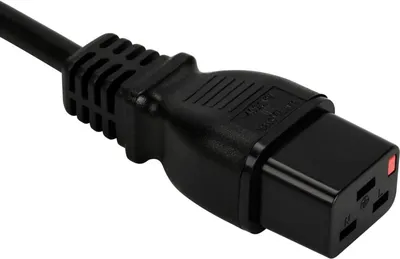 LAN-PP19L/20-3.0-BK Шнур для блока питания Lanmaster IEC 60320 С19 вилка IEC 60320 С20 3 м 16А с защитой подключения цвет: чёрный