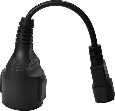 LANMASTER LAN-PPS/14-0.2-BK Шнур переходной, вилка C14 - розетка Schuko, 3х0.75, 220В,  10А,  черный,  0.2 метра