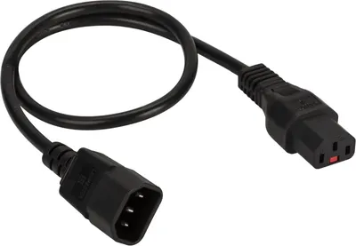 LAN-PP13L/14-5.0-BK Шнур для блока питания Lanmaster IEC 60320 С13 вилка IEC 60320 С14 5 м 10А с защитой подключения цвет: чёрный