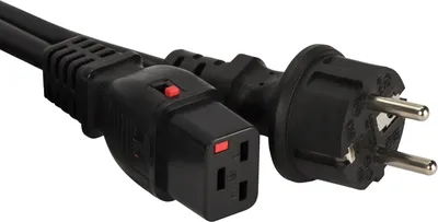 LAN-PP19L/SH-3.0-BK Шнур для блока питания Lanmaster IEC 60320 С19 вилка Schuko 3 м 16А с защитой подключения цвет: чёрный