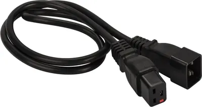LAN-PP19L/20-2.0-BK Шнур для блока питания Lanmaster IEC 60320 С19 вилка IEC 60320 С20 2 м 16А с защитой подключения цвет: чёрный