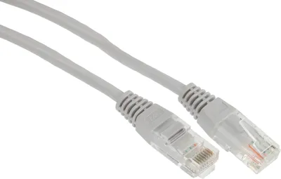 Патч-корд LANMASTER - TWT, UTP, кат. 5e, 2 x RJ-45, RJ-45 - RJ-45, ПВХ, серый, 3 м, с заливными колпачками, TWT-45-45-3.0-GY