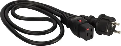 LAN-PP19L/SH-2.0-BK Шнур для блока питания Lanmaster IEC 60320 С19 вилка Schuko 2 м 16А с защитой подключения цвет: чёрный