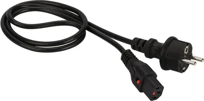 Шнур питания Lanmaster LAN-PP13L/SH-3.0-BK, C13-Schuko, 3м, 10А, черный