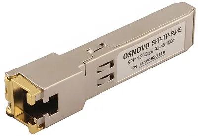 SFP модуль OSNOVO SFP-TP-RJ45, Gigabit Ethernet, RJ45, 100м