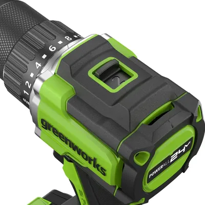 Дрель-шуруповерт Greenworks 3708407CUB, 24V, бесщеточная, 30/60 Нм, 1×4Ач