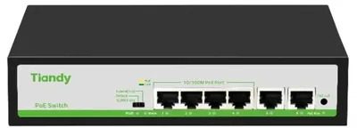 Коммутатор Tiandy TC-P3S06 F/0420/AT/55/V2.0, 6×100Мбит/с, 4×PoE 55Вт