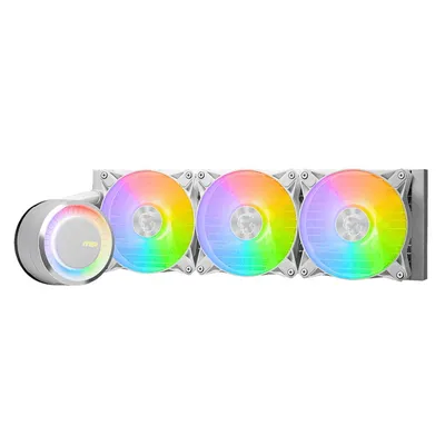 MSI Жидкостная система охлаждения MAG CORELIQUID E360 WHITE 3x ARGB Fan, ARGB Block, Color Box, Pallet packing