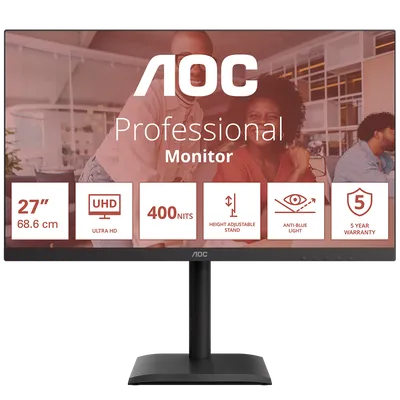 Монитор AOC U27E4CV, 27", IPS, 4K, 60 Гц, USB-C 90 Вт