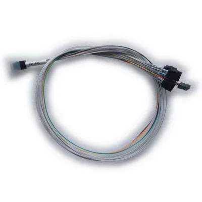 Кабель DiliVing DL-0591,    Internal SFF8643-to-4*SATA+SB ( HDmSAS (прямой) -to- 4*SATA(прямой)+SideBand)  Crossover, 75 cm