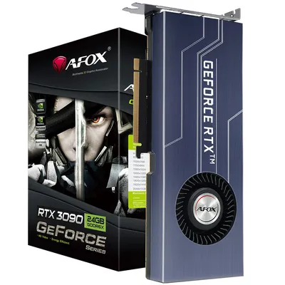 Видеокарта AFOX NVIDIA - GeForce RTX 3090, PCI-E 4.0 16x, GDDR6X 24GB 384bit, 1x HDMI, 3x DP, max 7680 x 4320 (8K), 350Вт, 267мм, Full Height, AF3090-24GD6XH7