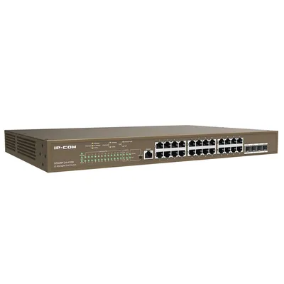 Коммутатор IP-COM G5328P-24-410W Управляемый PoE коммутатор третьего уровня с 24 гигабитными портами PoE, 4 SFP и 1 Co