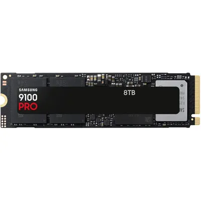 Твердотельный накопитель SSD Samsung M.2 2280 8TB 9100 PRO Black Client SSD PCIe Gen5x4 with NVMe, 14800/13400, MTBF 1.5M, 3D NAND, 8192MB, 4800TBW, 0,33DWPD (MZ-VAP8T0BW)