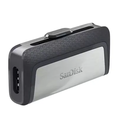 USB накопитель SanDisk - Ultra Dual, USB Type C / USB Type A (USB 3.2 Gen 1), 64 ГБ, read speed-150MB/s, OTG USB Type C, цвет серебристый, SDDDC2-064G-G46