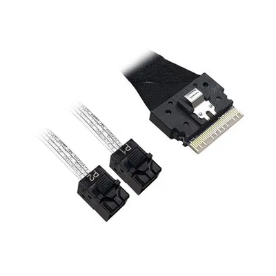 Кабель ACD-60002-MD Slimline SASx8 (SFF8654) -to- 2 SAS HD (White) x4 (SFF8643 (NVMe Connection), for SupewrMicro backplanes, 1M, (аналог Broadcom 05-60002-00)