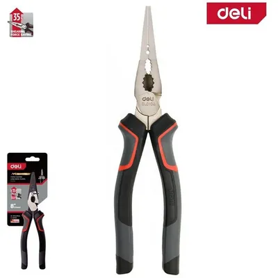 Плоскогубцы удлиненные Deli DL0104, 200мм, Cr-V