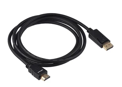Видео кабель GOPOWER, DisplayPort (M) -> HDMI (M), 1.8 м, цвет чёрный, 00-00027493