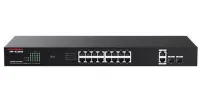 Коммутатор Tenda G1120P-16-150W, неуправляемый, 18×1GbE, 2×SFP, 16×PoE
