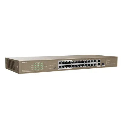 Коммутатор Tenda TEF1126P-24-250W, 24×100M PoE, 2×1GbE, 1×SFP, 250W