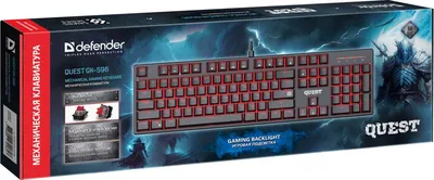Клавиатура проводная DEFENDER Quest (Квест) GK-596 черный (USB, 104 клавиши) (45596)