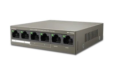 Коммутатор TENDA F1106P-4-63W, 6×100M, 4×PoE, L2