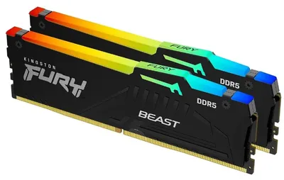 Память Kingston KF560C30BBEAK2-16, DDR5, 2×8ГБ, 6000МГц, CL30, Beast RGB