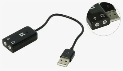 Defender Кабель-переходник / Аудиовход: 2 x 3.5 мм jack/ Аудиовыход: USB / встроенная звуковая карта.