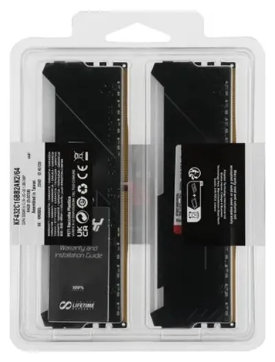 Kingston DDR4 DIMM 2x32GB 3200MHz  KF432C16BB2AK2/64 Fury Beast RGB RTL Gaming PC4-25600 CL16 288-pin 1.35В dual rank с радиатором Ret