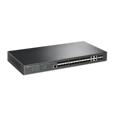 Коммутатор TP-Link JetStream 24‑портовый гигабитный управляемый  уровня 2+ с 4 SFP+ слотами 10GE.  20× Gigabit SFP Ports, 4× Gigabit SFP/RJ45 Combo Ports, 4× 10G SFP+ Slots, RJ45/Micro-USB Console Port
SPEC: 1U 19-inch Rack-mountable Steel Case