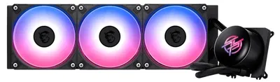 Система жидкостного охлаждения/ Water Cooling System MSI MPG CORELIQUID P13 360 (300W, 360mm, LED, White, ARGB/ Fans: 3x120mm, 64.89CFM, 2050RPM/ Pump 20dBA, 3400RPM, Rad thickness 27mm/ S: 1851, 1700, AM5, AM4)