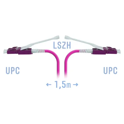 Патчкорд оптический LC/UPC-LC/UPC MM (OM4) Duplex (HD) 1,5 метрa, 2мм