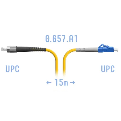 Патч-корд оптический SNR, LC/UPC-FC/UPC, 15м, желтый (SNR-PC-LC/UPC-FC/UPC-A-15m)