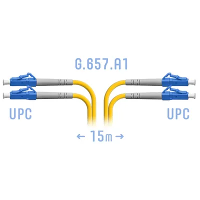 Патч-корд оптический SNR, LC/UPC-LC/UPC, 15м, LSZH, желтый (SNR-PC-LC/UPC-DPX-A-15m)