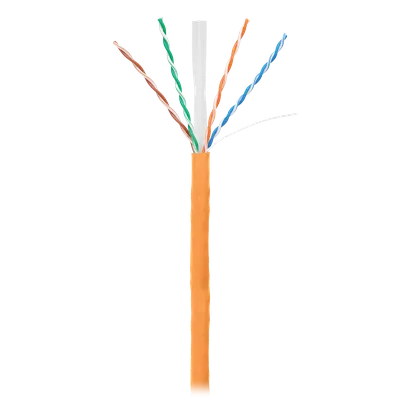 Кабель NETLAN U/UTP 4 пары, Кат.6 (Класс E), 250МГц, одножильный, BC (чистая медь), внутренний, LSZH нг(B)-HF, оранжевый, 305м