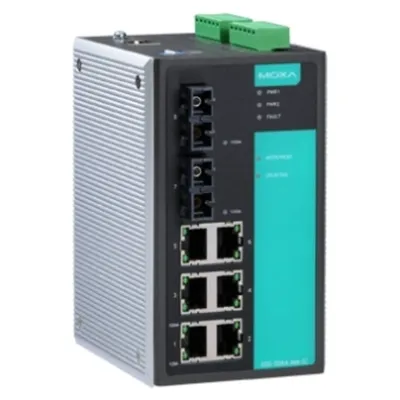 Коммутатор MOXA EDS-508A-SS-SC, управляемый, 6×10/100TX, 2×100FX SM