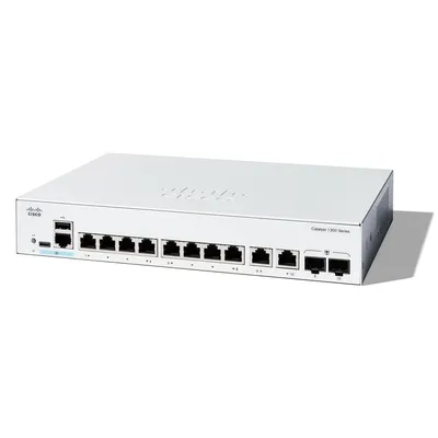 Коммутатор Cisco C1300-8T-E-2G, L3, 8×1GbE, 2×Combo RJ45/SFP, 1U