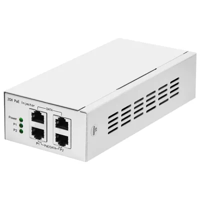 PoE инжектор неуправляемый PI-300-2, 2x10/100/1000BASE-T 802.3af&at, PoE бюджет 60Вт