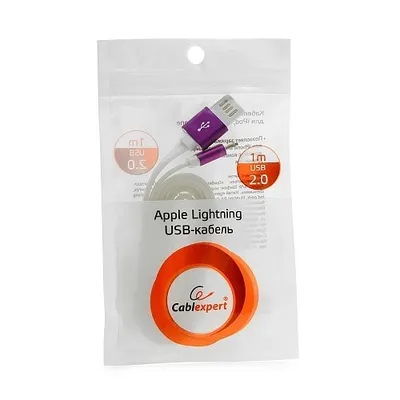 Кабель Gembird CC-ApUSBp1m, USB 2.0, AM/Lightning, 1м, силикон