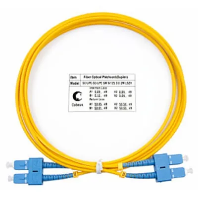 FOP(d)-9-SC-SC-2m Коммутационный шнур оптический Cabeus tight buffer Duplex SC/SC (UPC/UPC) OS2 9/125 LSZH D 3мм 2м цвет: жёлтый