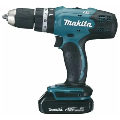 Дрель-шуруповерт Makita DHP453SYE, ударная, 18В, 2×1.5Ач Li-ion, 13мм