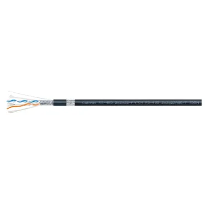 Cabeus RS-485 2x2x22AWG/7 Кабель для интерфейса RS-485/422, 2x2x22 AWG (SF/UTP), многожильный (patch), для внутренней и внешней прокладки (-40°С - +75°С), PVC, similar - Belden 3107A (305м), Teldor 9FY9F2L101