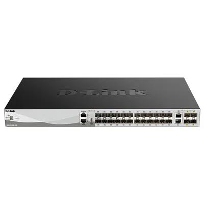 D-Link DGS-3130-30S/B1A PROJ Управляемый L3 стекируемый коммутатор с 24 портами 1000Base-X SFP, 2 портами 10GBase-T и 4 портами 10GBase-X SFP+