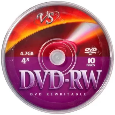 Диск VS VSDVDRWCB1001, DVD-RW 4.7GB 4x, 10шт