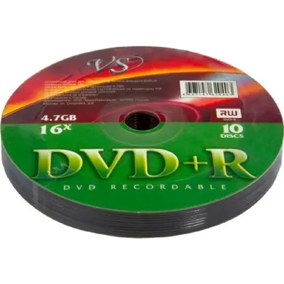 Диск VS DVD+R VSDVDPRS1001, 4.7GB, 16x, 10 шт
