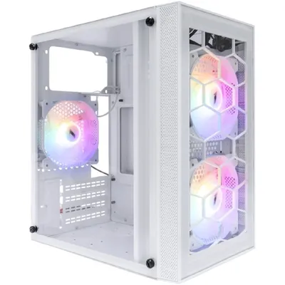 Корпус для ПК 1STPLAYER - FIREBASE X1, mITX, mATX, 2х2.5", 1xUSB2.0, 1xUSB3.0, Mini Tower, без БП, цвет белый, X1-WH-3F1-W