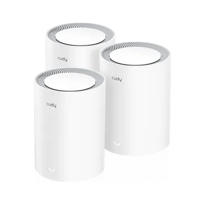 Система Mesh Cudy M3000(3-Pack), AX3000 Wi-Fi 6 Mesh 2.5G Solution 3-Pack, Dual-Band, Chipset MT7981BA+MT7976CN+RTL8221B, 802.11ax/ac/a/b/g/n, 2402Mbps at 5GHz + 574Mbps at 2.4GHz, 2.5G WAN+GE LAN, 5 internal antennas, MU-MIMO, DDNS, Zerotier/Wireguard/OpenVPN/IPSec/L2TP/PPTP VPN, DNS over Cloudflare/Google/Quad9, IPv6, Seamless Roaming, WPA3, TR069/TR098/TR111/TR181, easyMesh R3 Optional, Ver 2.0, Cudy Mesh, Cudy APP