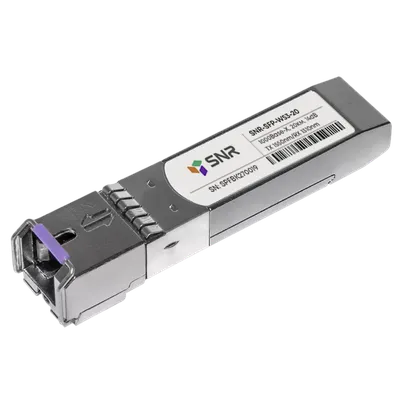 SNR SNR-SFP-W53-20-I Одноволоконный модуль, SFP WDM 1000Base-BX, разъем SC, рабочая длина волны Tx/Rx: 1550/1310нм, дальность до 20км (14dB), с поддержкой функции DDM