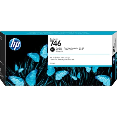 Картридж струйный для плоттера HP (P2V82A) DesignJet Z6, Z9+, 300 мл, черный фото, оригинальный