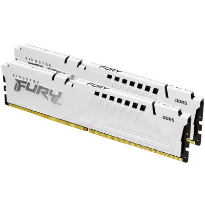 Память 32GB (16GB x2) Kingston FURY Beast White , DDR5, DIMM, PC44800, 5600Mhz, XMP, CL40, (Kit of 2) (KF556C40BWK2-32) (retail)
